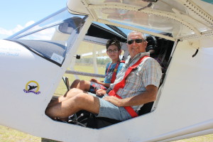 Steve enjoying taking some of the kids for a buzz around Murgon