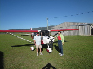 Werner & Helena who are club members and fly every Saturday in a Cessna 172 out of Redcliffe...will try and organize a lift from Caboolure this year with one or tow of our members